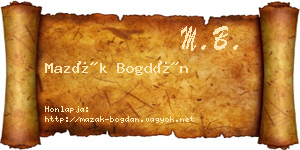 Mazák Bogdán névjegykártya